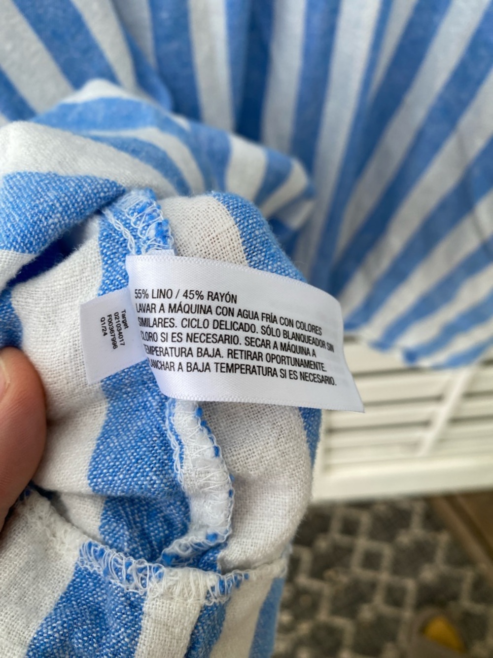 Ava & Viv Blue and White Striped Limen blend Sundress - Picture 4 of 4